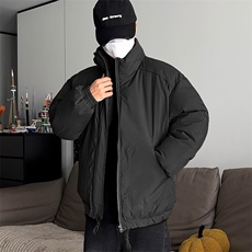 现货冬季美式休闲加厚雪山外套夹克立领纯色三防户外工装棉服，男装夹克，电商A443