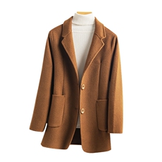 大衣女小个子2024秋冬新款修身显瘦短款羊毛呢外套西装，女装双面呢大衣，佳恩服饰