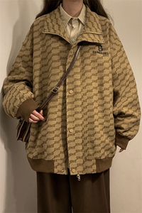 1中性风黄底夹克女大码夹克男情侣百搭外套女JK8750P95控128图片