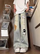 美式街头水洗做旧小狗牛仔裤男直筒宽松长裤513CK1846P40，男装牛仔裤，星座513