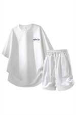 夏季美式潮牌发泡印花短袖T恤休闲短裤两件套装TZ888115特P45控88，男装牛仔裤，电商A309