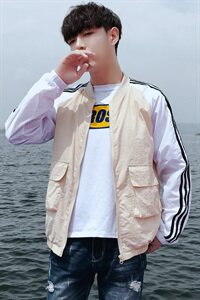 2021夏新款韩版休闲棒球服男防晒服衣服男装  T618  P50图片