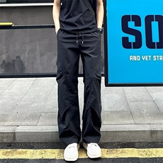 褶皱感潮流直筒休闲裤男女夏年新款宽松户外工装速干长裤MK63P40，男装工装外套，星座1013-5