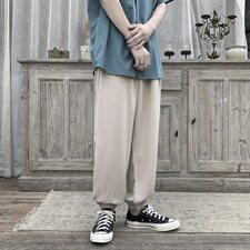 K2008春季中性ins港风休闲裤长裤束脚男垂感百搭P55，男装休闲裤，星座507