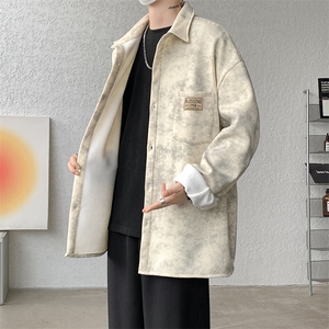 8XL-M秋冬款加绒加厚衬衫男做旧脏脏保暖外套大码衬衣CS29002P65图片