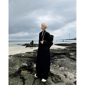 大货加棉~韩系毛呢大衣男过膝加长款垫肩风衣外套Y989-P125图片