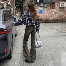 复古做旧微喇叭牛仔裤男女2026春季设计感显瘦马蹄裤子YD2126-P60，女装休闲裤，星座509