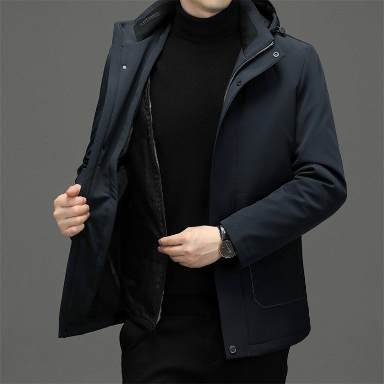 CD8827钱塘2020-2秋冬中年男士加绒保暖羽绒服连帽百搭外套P380,男装羽绒服,钱塘207-2