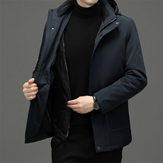 CD8827钱塘2020-2秋冬中年男士加绒保暖羽绒服连帽百搭外套P380，男装羽绒服，钱塘207-2