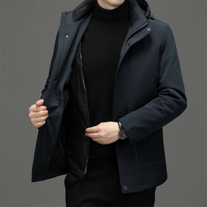 CD8827钱塘2020-2秋冬中年男士加绒保暖羽绒服连帽百搭外套P380图片