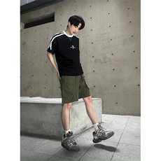 《自家图》工装短裤男士潮牌超薄宽松休闲中裤夏天DK801-P50，男装牛仔裤，星座1109-4