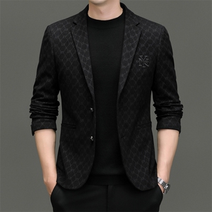 秋季新款西装男西服简约外套西服商务休闲小西装单西图片