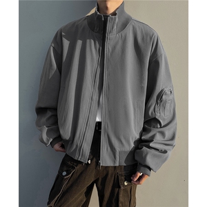 男装黑墙春季飞行服夹克春装大码clean fit宽松拉链外套S381-特88图片
