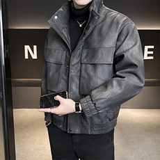 标50数据款2025新款皮羽绒服男士厚款外套B240-YR25189-P225，男装羽绒服，电商B240