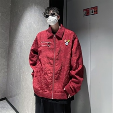 美式复古痞帅飞行员夹克男款潮牌高街翻领休闲外套，男装夹克，星座716-3