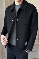 秋冬纯手工短款双面羊绒大衣男时尚夹克款双面呢S8001-P255，男装夹克，电商A239