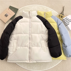 加绒加厚冬款男女立领棉衣保暖拼色面包服外套MY22 P75图片
