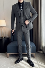西服套装男士三件套商务职业正装小西装韩版修身伴郎新郎结婚礼服，男装西服套装，星座505-2（原电商A260-1)