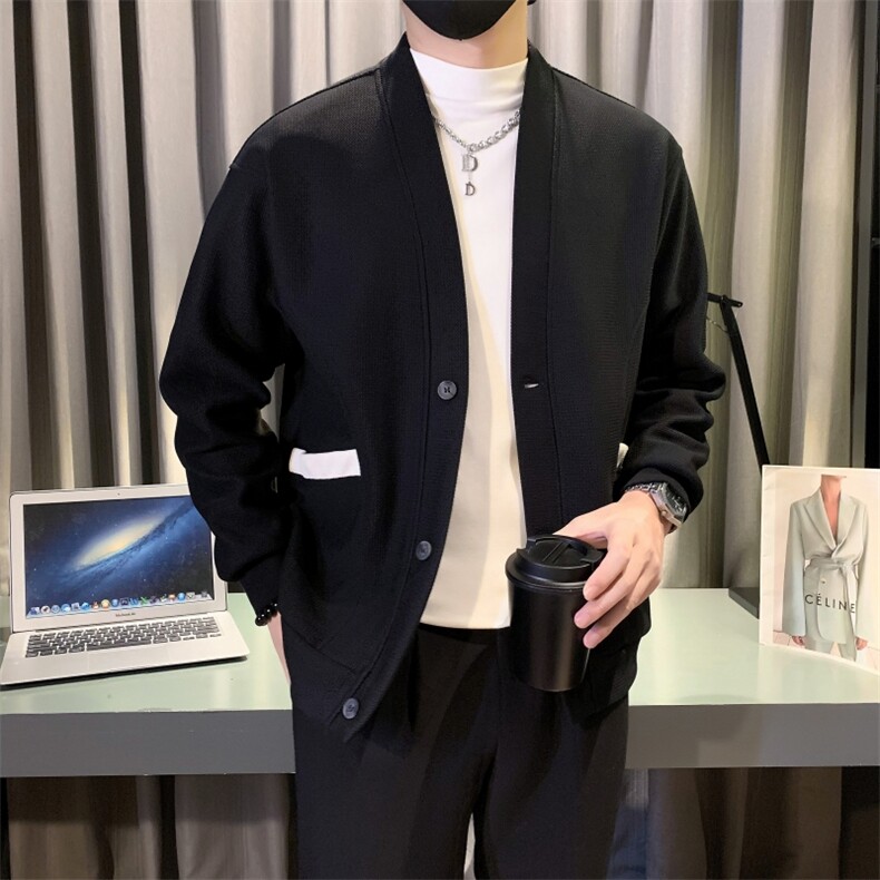现货2025春季社会小伙开衫卫衣男帅气针织外套W13P68控98,男装卫衣,电商B276A