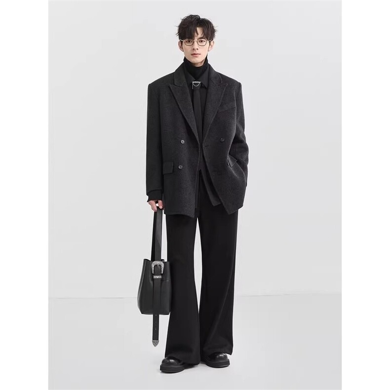 秋季新款男士双排扣简约百搭时尚宽松休闲西服外套男装上衣,男装西服,星座506A