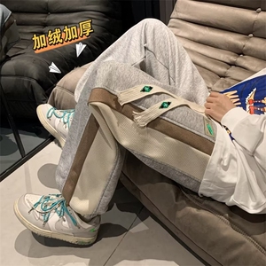 休闲裤新款宽松型长裤时尚潮牌加绒加厚冬季休闲裤XZ309B-3 K62图片