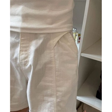 老钱风拼接棉麻短裤男士夏季外穿慵懒风五分裤宽松休闲半截裤中裤，男装牛仔裤，电商A061