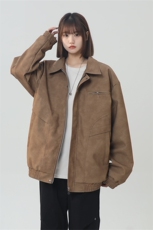 中性风PU皮工装翻领夹克2025秋季痞帅潮流外套XZ301b-2-JK2590P85，男装夹克，星座301B-2（原A443-1）
