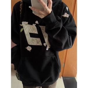 纯棉贴布刺绣连帽卫衣ZW0128-P48