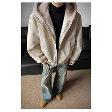 美式复古座山雕短款连帽毛领棉服女冬派克服棉衣外套，男装棉衣，星座506A