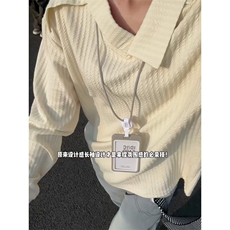 XZ809A/SYR17/特P25/控48肌理感设计感翻领长袖POLOT恤卫衣，男装T恤，星座809A(原222-1)