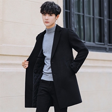 2026年秋冬季新款毛呢大衣男韩版修身羊毛呢男士休闲潮27008-P98，男装毛呢大衣，电商A355（原A415）