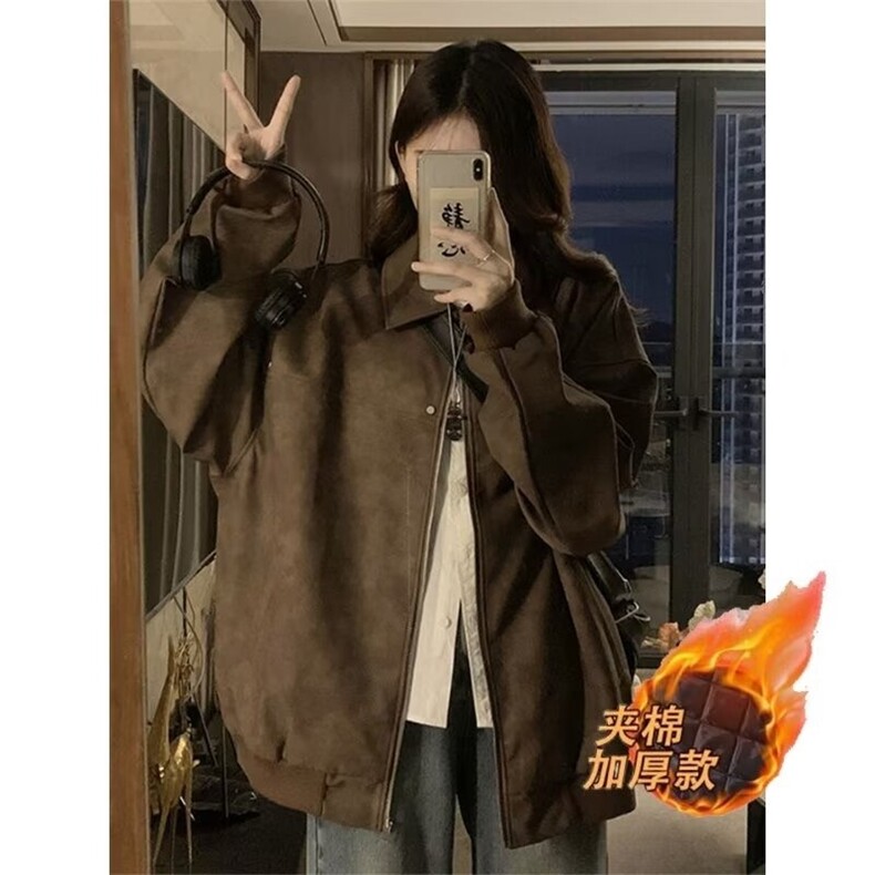 夹棉皮棉衣原版高质量棕色灰色LF1008p75特,男装棉衣,电商D256-2(原A064-2)
