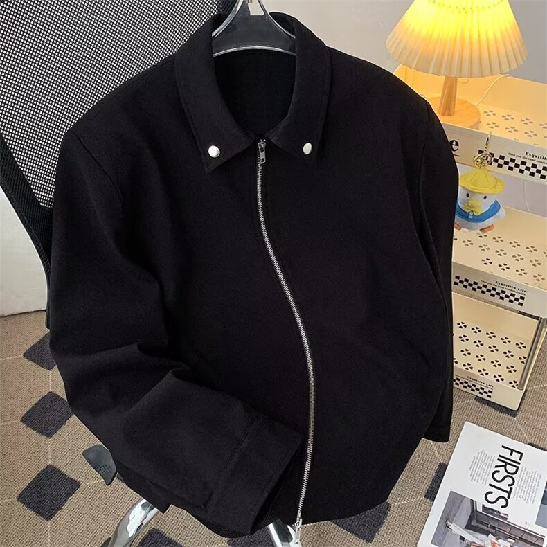 得物品质秋款男夹克铆钉按扣宽松休闲外套JK0116P65,男装夹克,星座1013-1