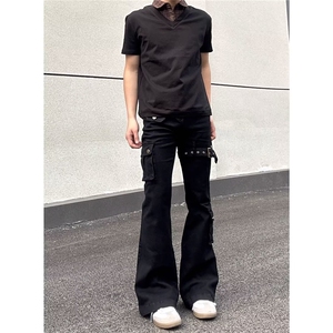 1506-1/K1451杜哒哒/P49高街牛仔裤男春秋季cleanfit绑带工装裤图片