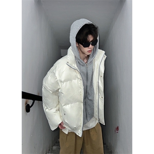 405A 美式高街个性连帽设计假两件pu皮棉服 MY24920-P158控188图片