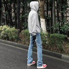 美式直筒显瘦弹力牛仔裤高街vibe修身微喇cleanfit裤子LB2833-P50，男装牛仔裤，星座1008