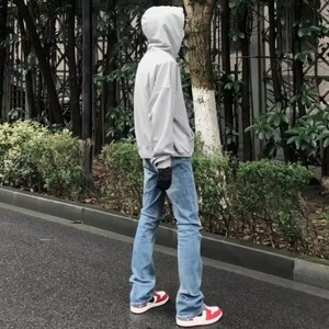 美式直筒显瘦弹力牛仔裤高街vibe修身微喇cleanfit裤子LB2833-P50图片
