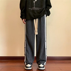 DXK8023-P49纯色工装裤子男高街2024直筒潮牌痞帅高级休闲长裤，男装休闲裤，星座603-2