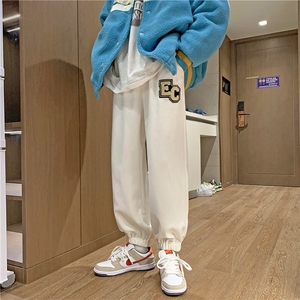 秋季新款华夫格贴标大码休闲裤玉米粒长裤子 K265*P50*控68图片