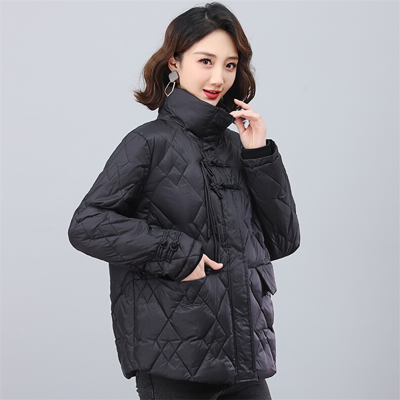 2023冬季时尚简约优雅休闲潮流保暖复古羽绒服,女装羽绒服,独衣靓