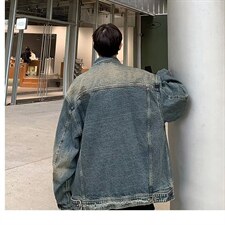 水洗做旧牛仔外套底特律工装夹克美式vibe重工牛仔衣W030-P47网图，男装工装外套，电商B245