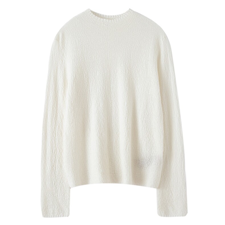2025秋冬新款女羊绒衫100%纯羊绒纯色精纺套衫圆领简约羊绒套头衫，女装羊绒衫，博友羊绒