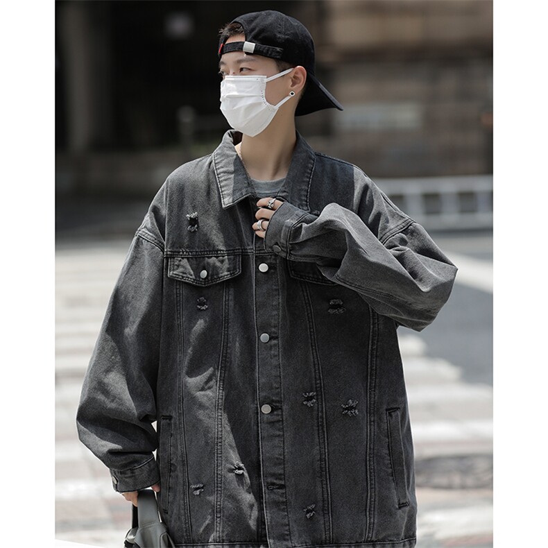 A742-P66日系cityboy破洞牛仔外套男2023秋季美式复古潮牌夹克,男装夹克,星座512-6