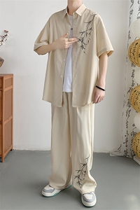 夏季衬衫套装风裤子短袖上衣A061-EA50282-p80-聚酯纤维图片