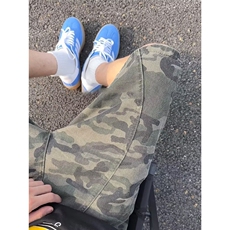 夏季迷彩工装牛仔短裤美式高街宽松休闲青少年小众解构五分中裤，男装牛仔裤，星座506A