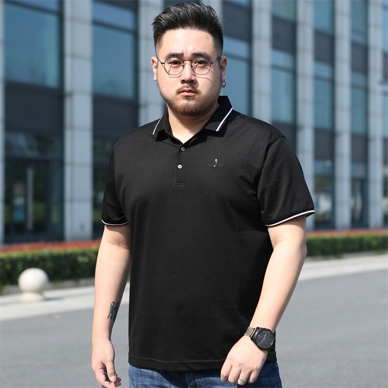 夏季新款男士短袖t恤纯色翻领polo衫男体恤男装半袖加肥5913款,男装T恤,星座802