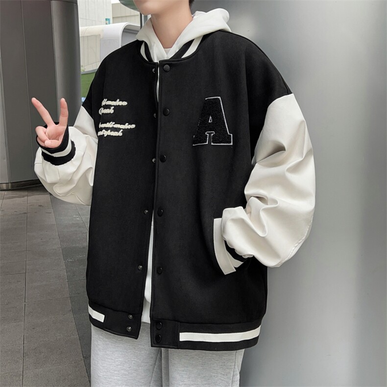 A757-P53美式潮牌宽松休闲棒球服秋季潮流麂皮绒飞行员夹克,男装夹克,星座512-6