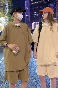 主推短袖polo衫短裤套装情侣运动服 TZ307P75 控98图片