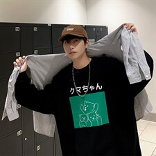 秋品340克抖音品质印花圆领卫衣宽松216-2-WY100-P40白色，男装卫衣，星座716-1