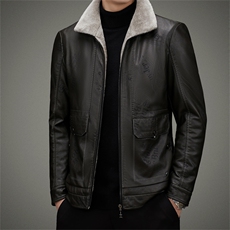 AW2203钱塘2020-3秋冬季厚款新款中年男士商务休闲皮衣夹克P205，男装皮衣，钱塘207-3